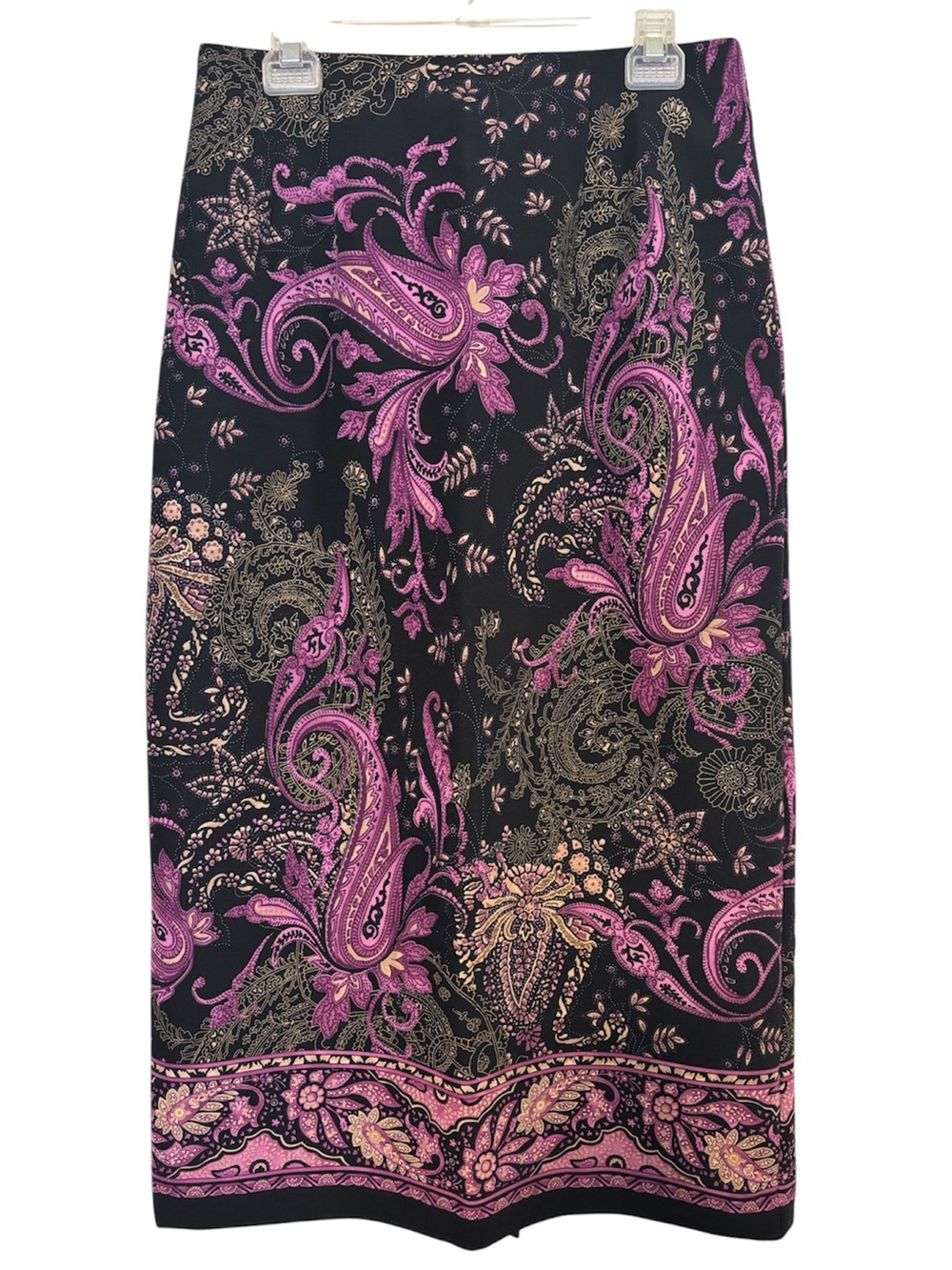 BRIGGS Purple Paisley Mid-Calf Velveteen Skirt Size 12 *NEW*